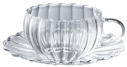 吉谷硝子(Yoshitani Glass) ティーフォーツー ウェーブ カップ&ソーサー YF-101Wの商品画像1 