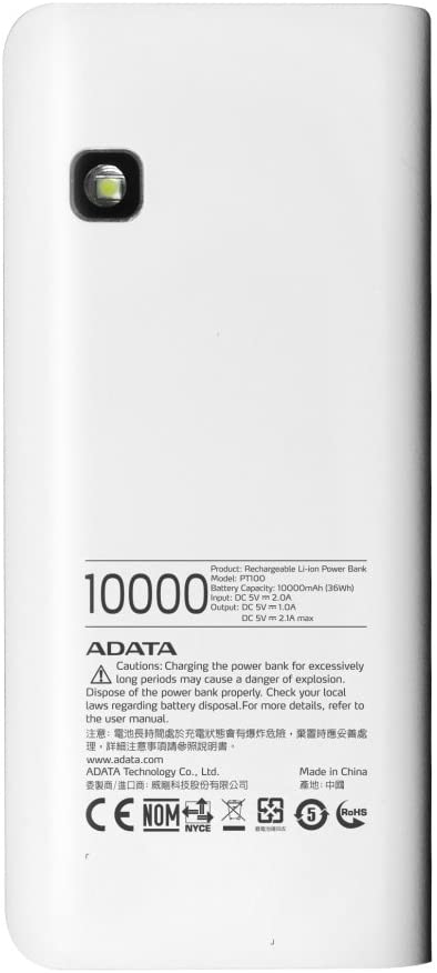 ADATA(エイデータ) PT100 パワーバンク APT100-10000M-5Vの商品画像3 