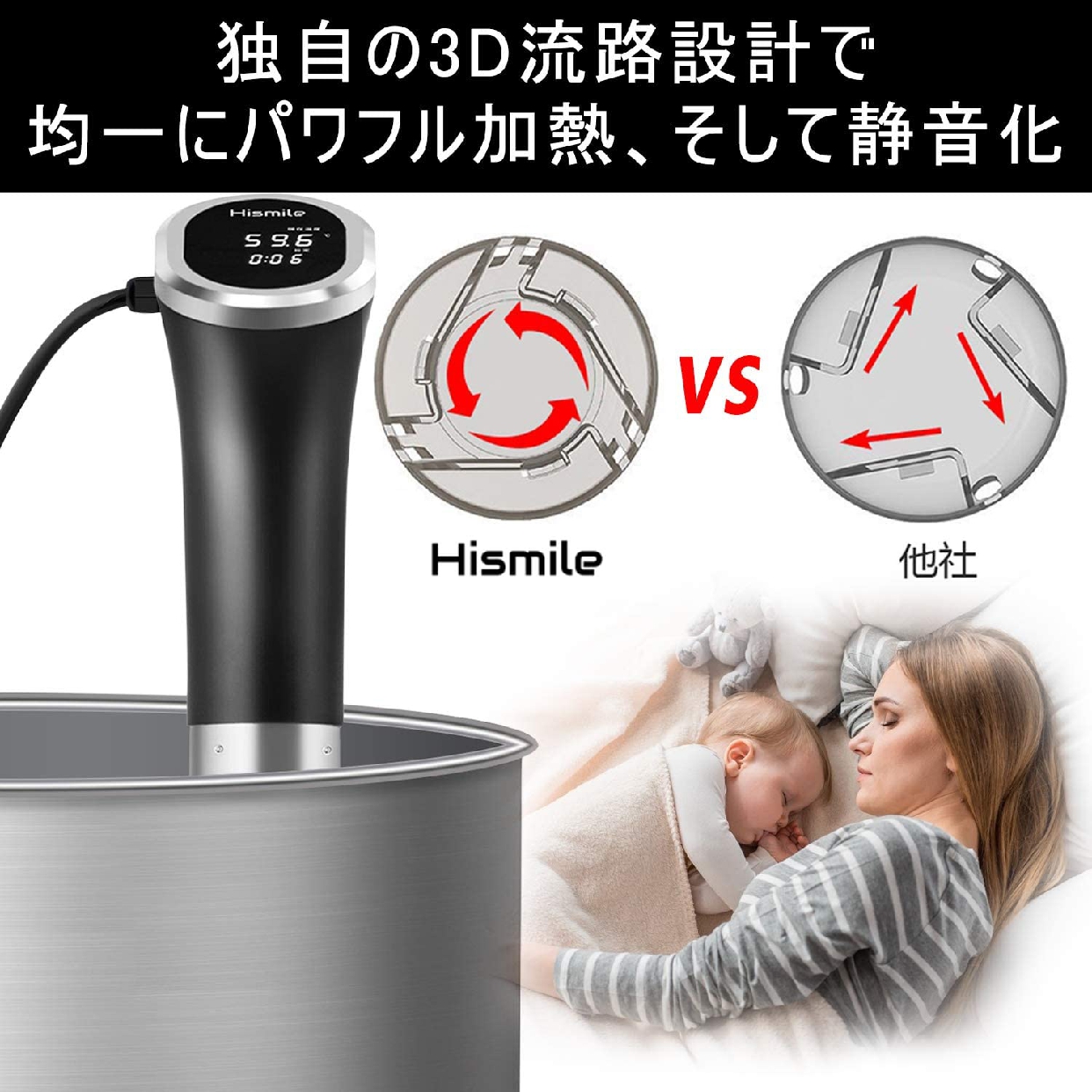 Hismile(ハイスマイル) 低温調理器 HS-SV6Bの商品画像サムネ4 
