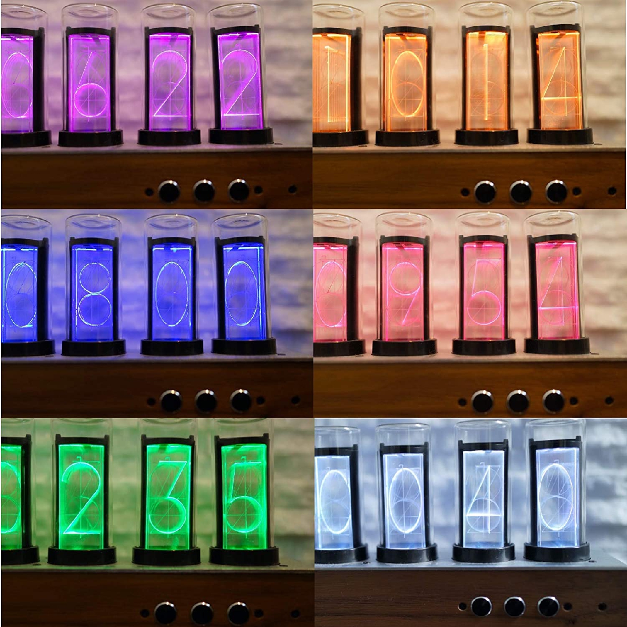 AZUREST × GIXIE(アズレスト×ギクシー) ギクシークロック ニキシー管風時計 LEDの商品画像7 