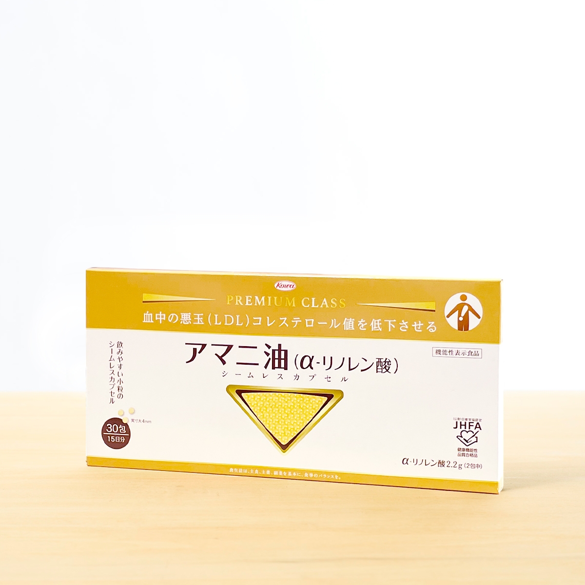 コレステロールサプリおすすめ商品：kowa(コーワ) アマニ油（α-リノレン酸）シームレスカプセル