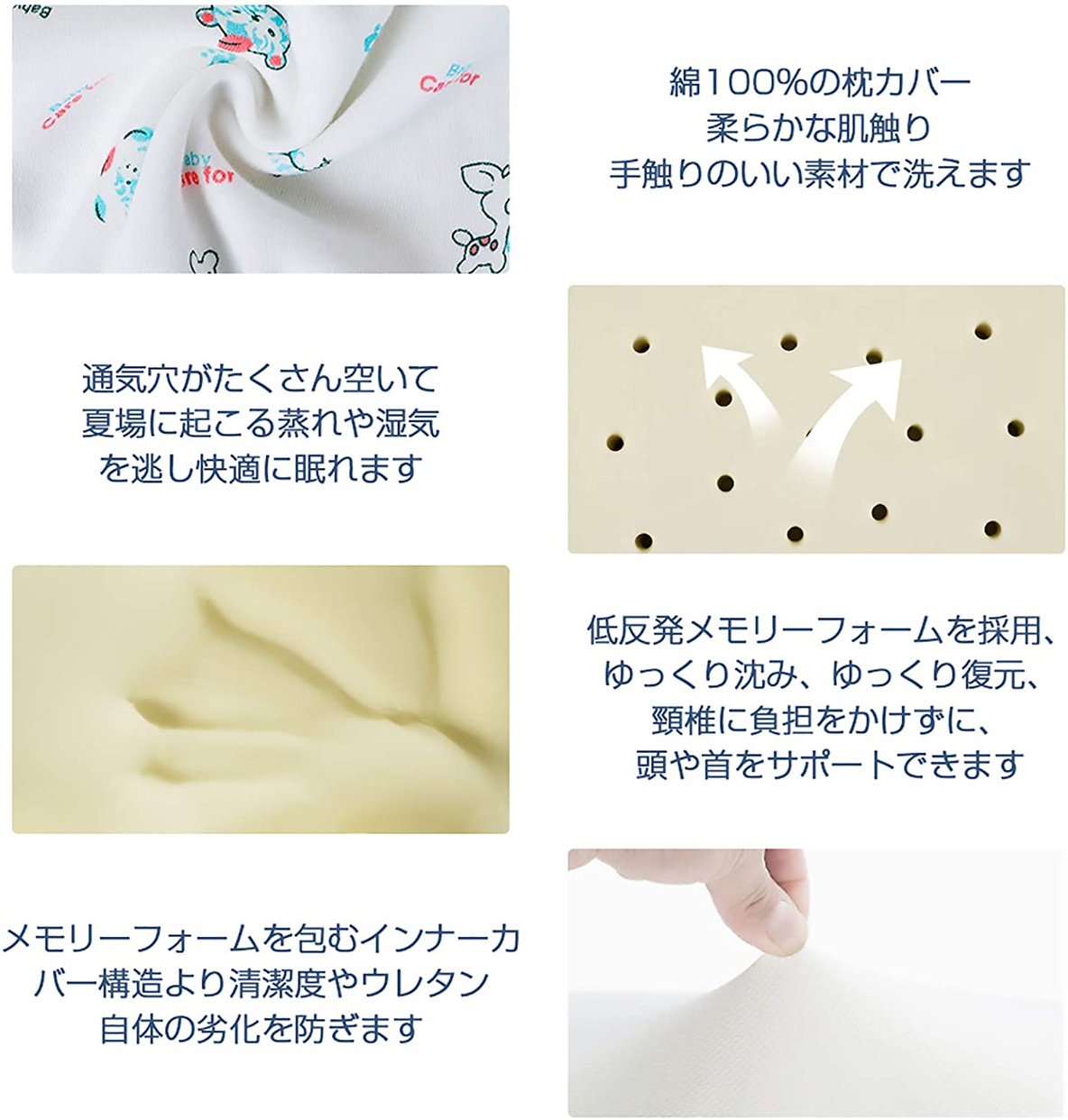 Adokoo(アドコー) ベビーまくら 向き癖防止枕の商品画像6 