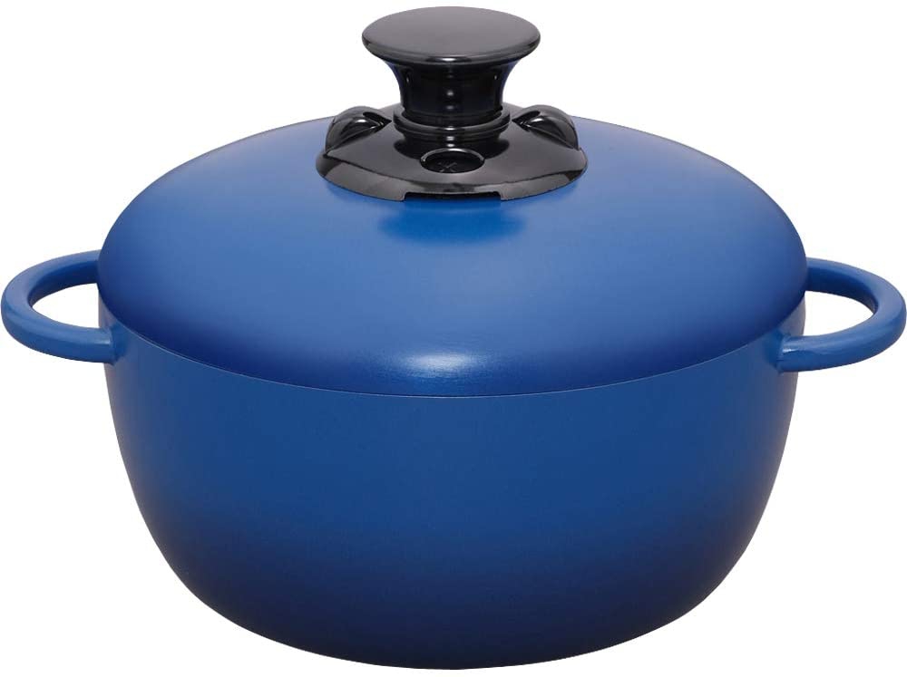 無水鍋おすすめ商品：IRIS OHYAMA(アイリスオーヤマ) 両手鍋 無加水鍋 20cm 深型 GMKS-20D ブルー