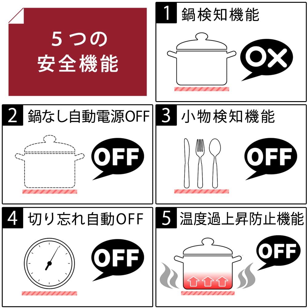 IRIS OHYAMA(アイリスオーヤマ) ガラストップIHクッキングヒーター＆焼き肉プレート＆鍋セット IHC-T51S-Bの商品画像6 