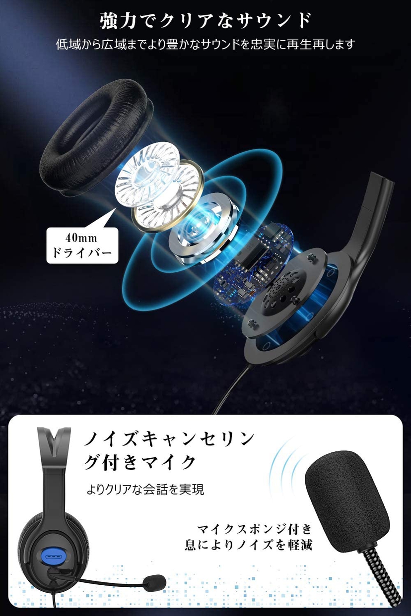 KYOKA(キョーカ) ノイズキャンセリングヘッドホン P4の商品画像サムネ3 