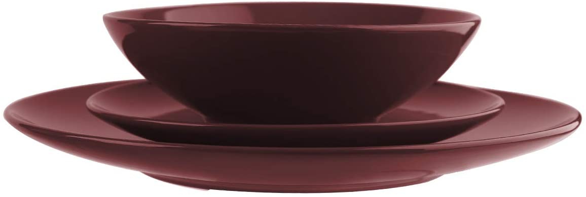 AmazonBasics(アマゾンベーシック) ディナー皿18点セット ストーンウェア クランベリー 6人用の商品画像サムネ5 
