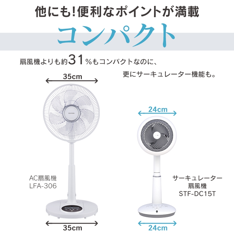 IRIS OHYAMA(アイリスオーヤマ) サーキュレーター扇風機 KSF-DC151Tの商品画像サムネ15 