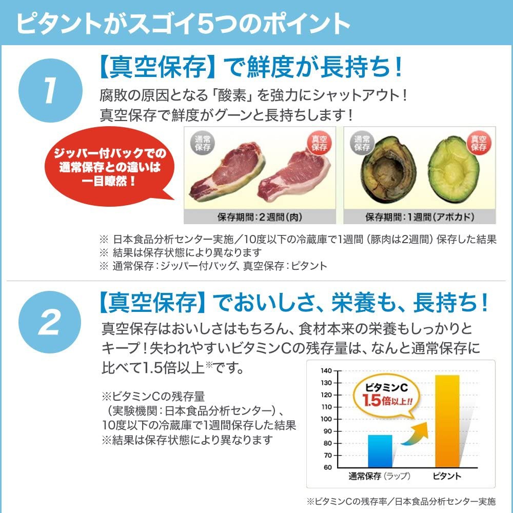 【未使用】ショップジャパン　ピタント　特別価格セット　安心活用セット Shop Japan(ショップジャパン) フードシーラー ピタント SFS-AM01の