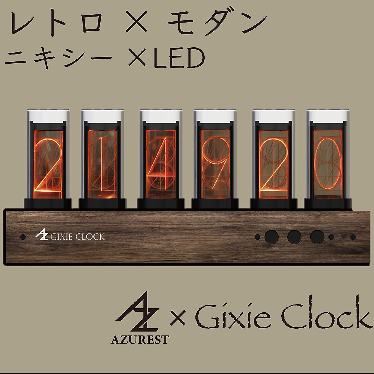 AZUREST × GIXIE(アズレスト×ギクシー) ギクシークロック ニキシー管風時計 LEDの商品画像サムネ5 