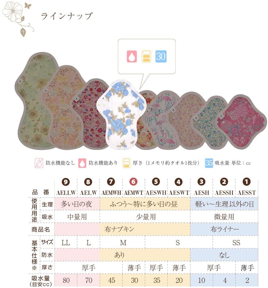 AENUANCE(エニュアンス) 布ナプキン オーガニックコットン AEMWT-5P-DSの商品画像6 
