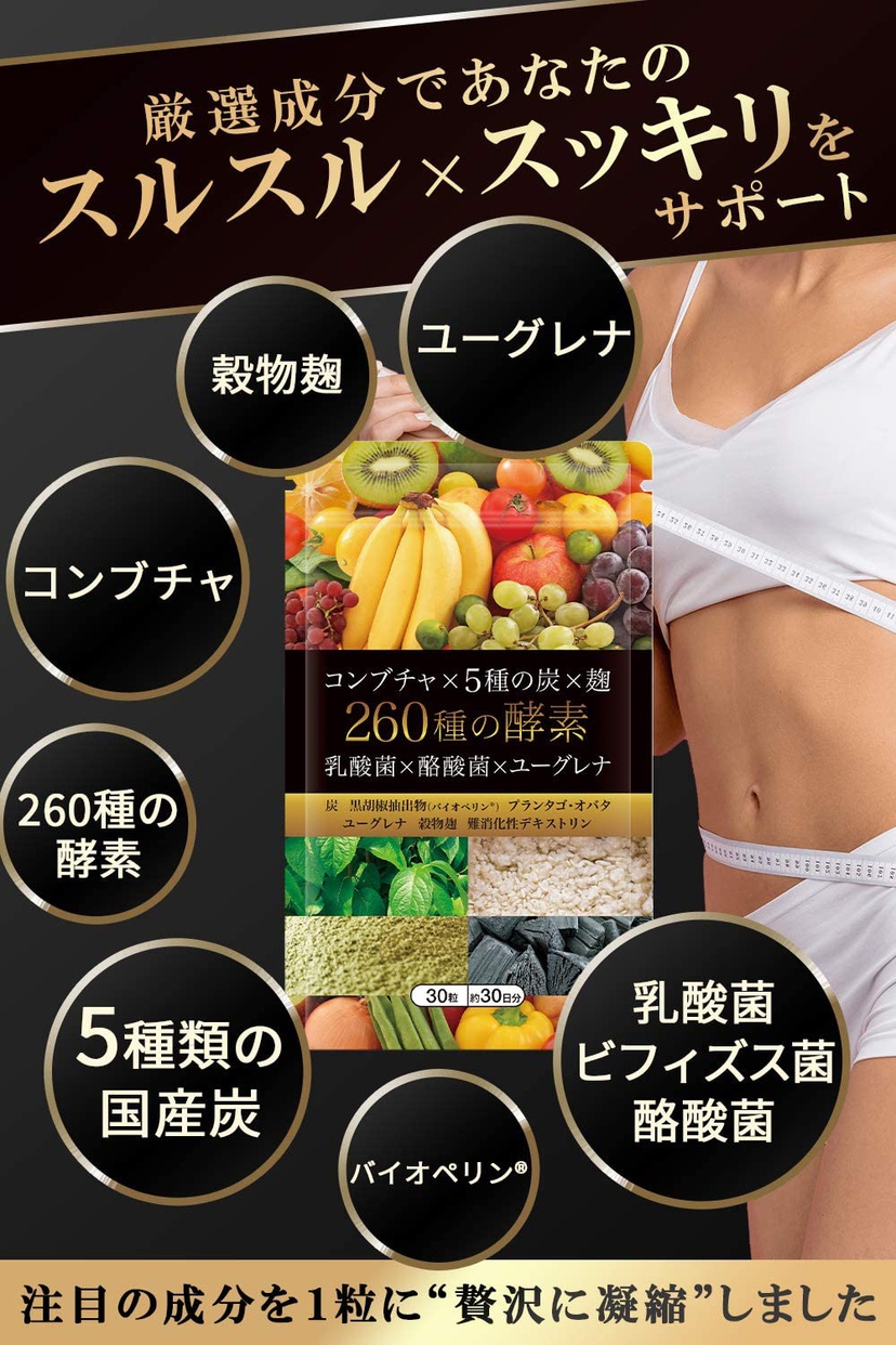 ビクトリーロード コンブチャ × 5種の炭 × 麹 260種の酵素の商品画像2 