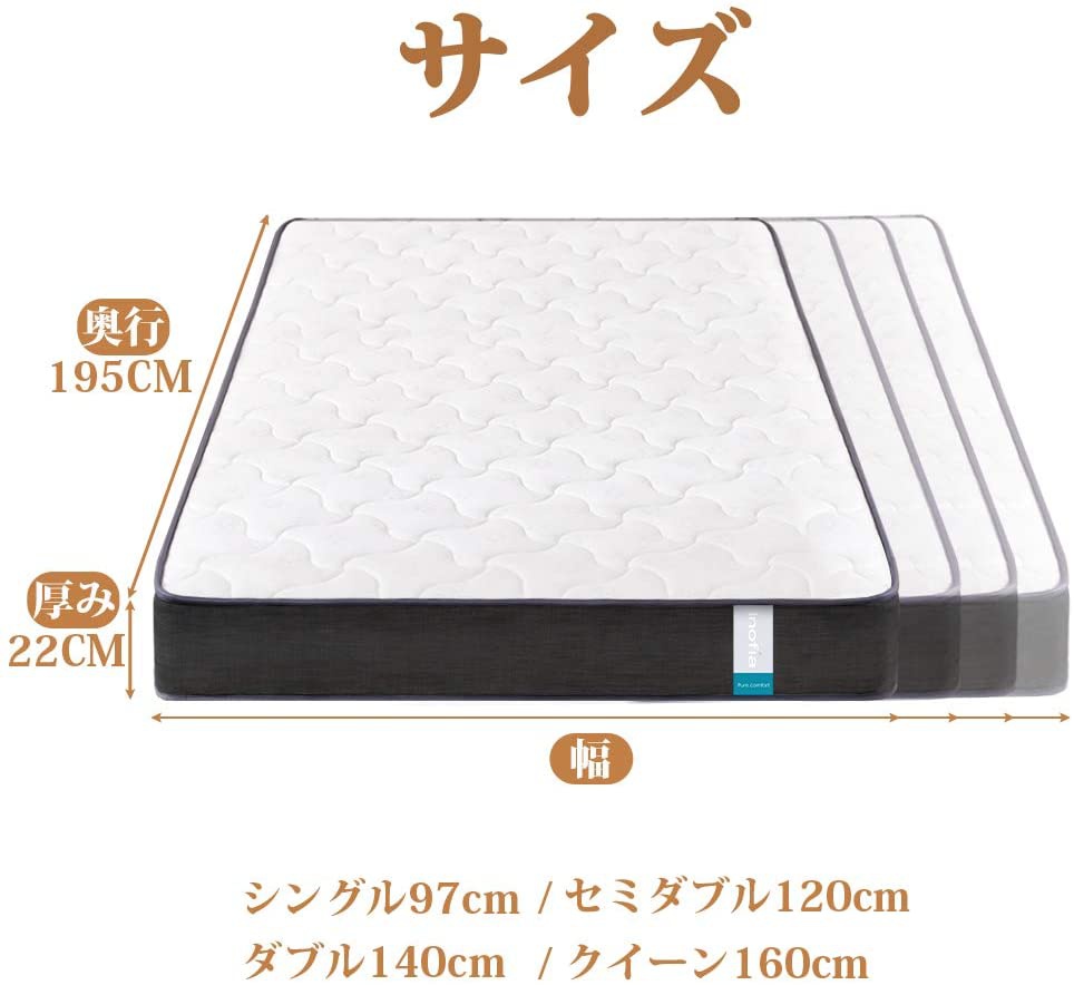 Inofia(イノフィア) ポケットコイルマットレス　極厚の商品画像6 