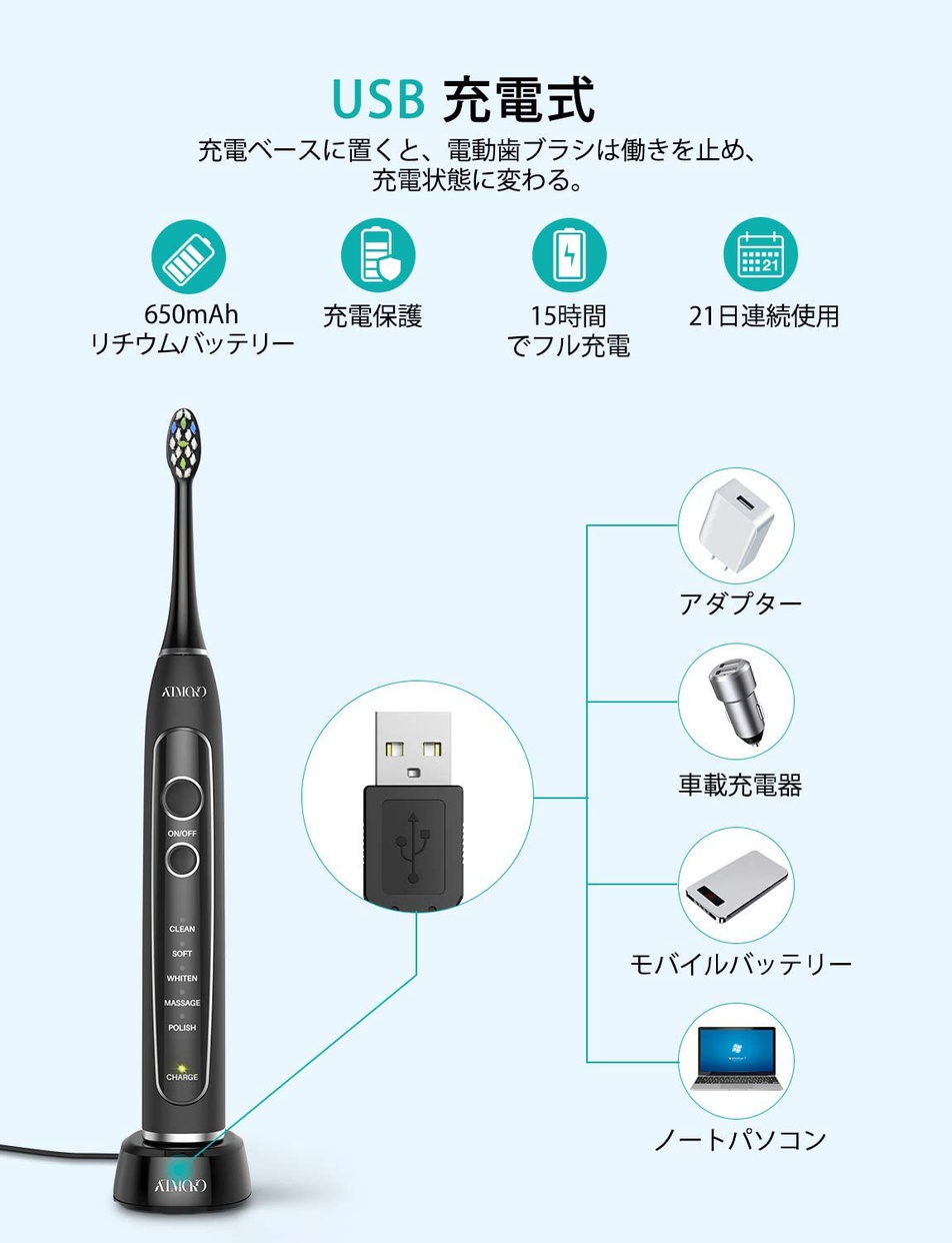 Atmoko(エーティモコ) 音波歯ブラシ HP107の商品画像6 
