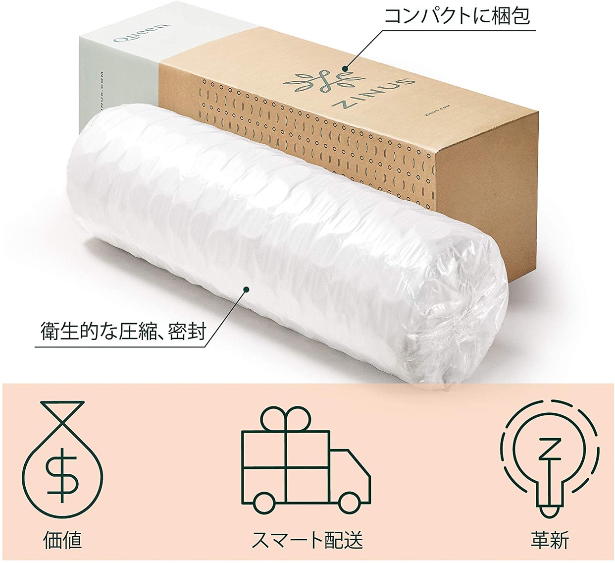 ZINUS(ジヌス) ポケットコイルマットレス Classicの商品画像6 