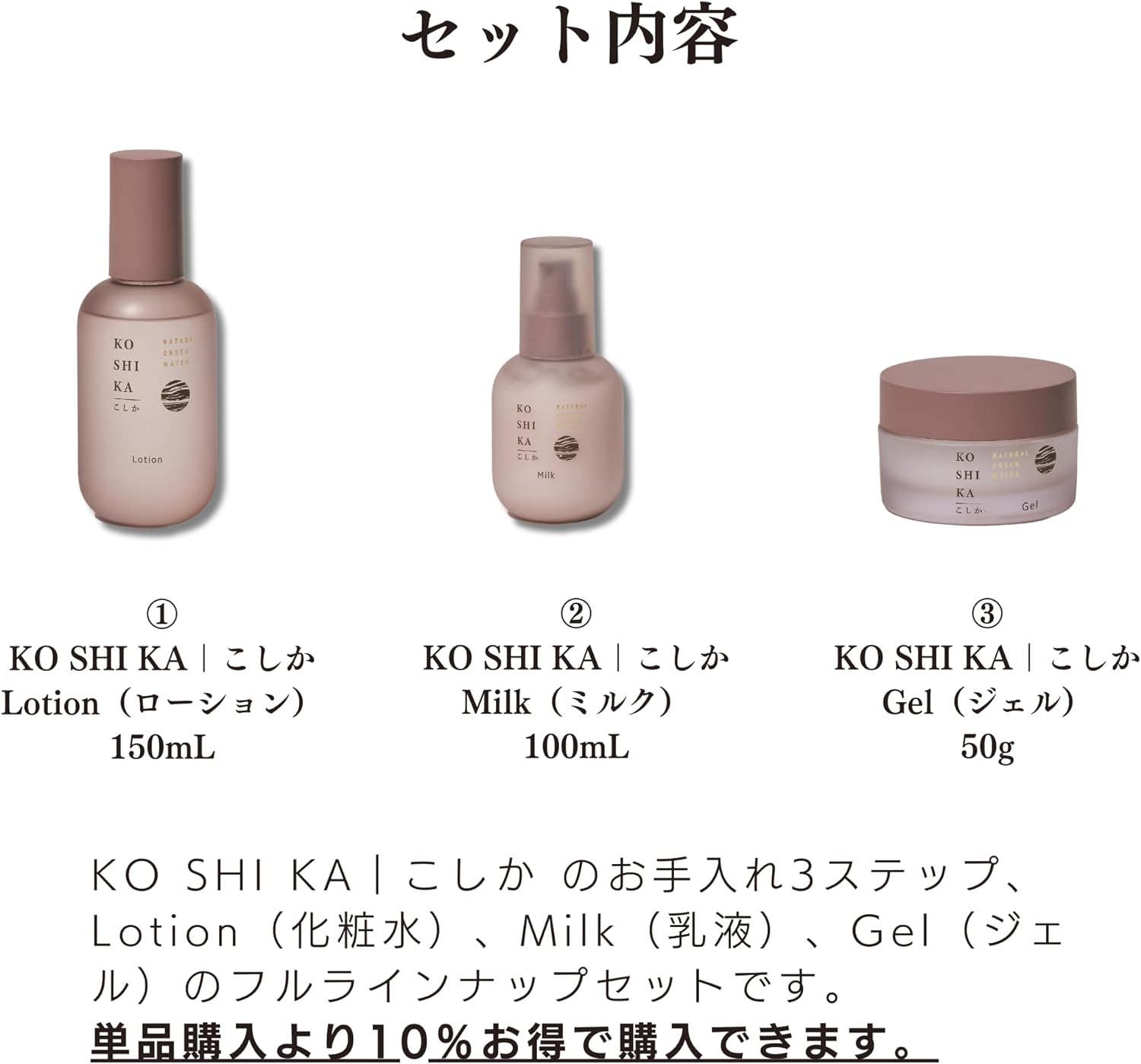 KO SHI KA Lotion&Milk&Gelセットの商品画像2 