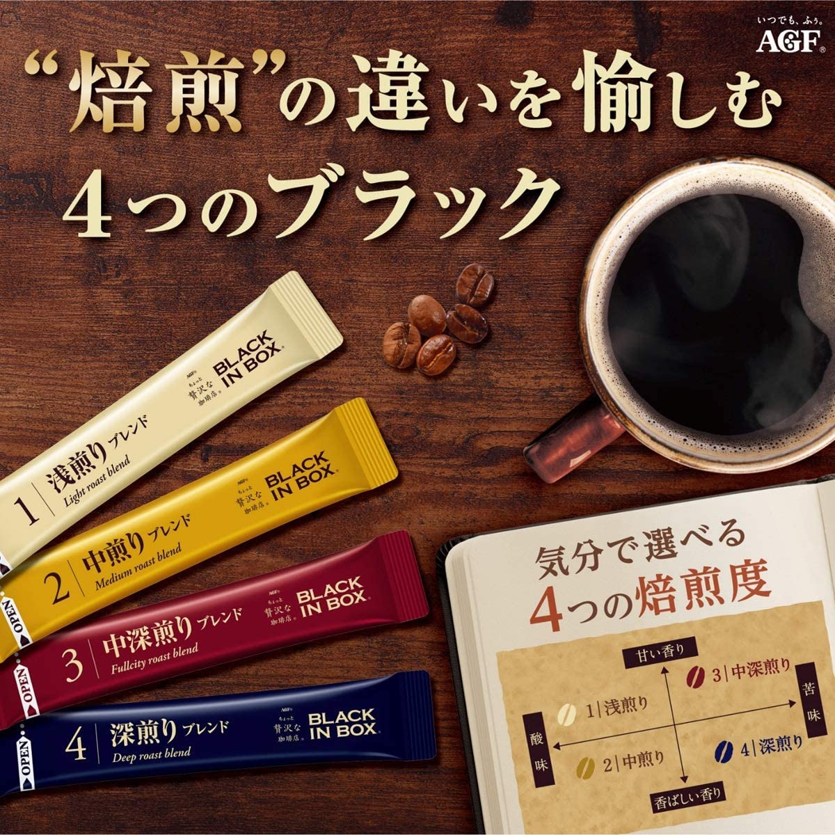 AGF(エージーエフ) ちょっと贅沢な珈琲店 ブラックインボックス 焙煎アソートの商品画像2 