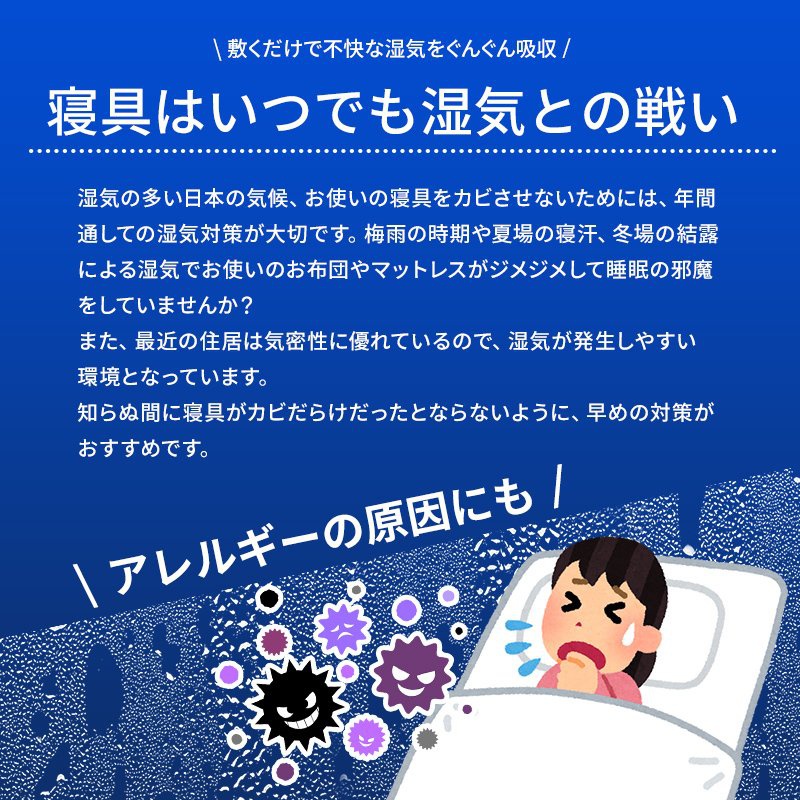 SLEEP PLUS(スリーププラス) 洗える除湿シートの商品画像2 