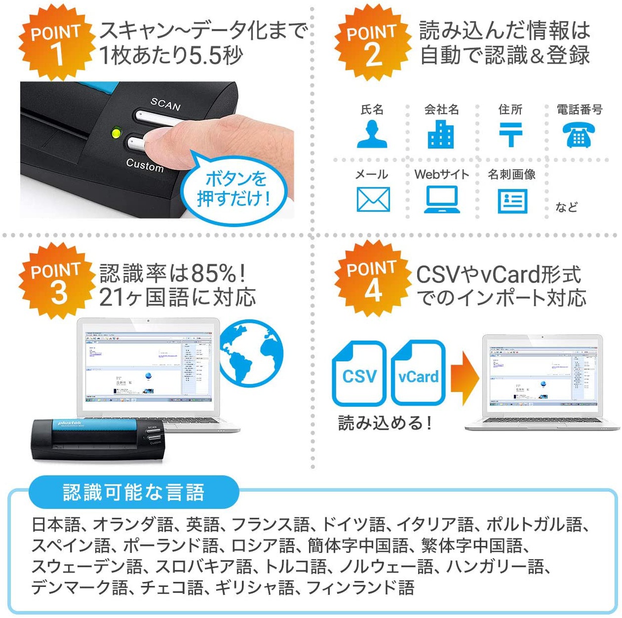 SANWA SUPPLY(サンワサプライ) 名刺スキャナー 400-SCN051の商品画像4 