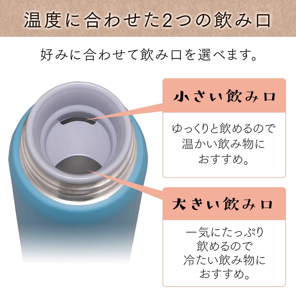 IRIS OHYAMA(アイリスオーヤマ) ステンレスケータイボトル スクリュー SB-S500 スモーキーピンクの商品画像2 