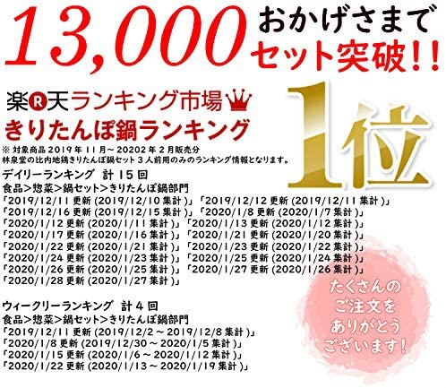 林泉堂 林泉堂の比内地鶏きりたんぽ鍋セットの商品画像2 