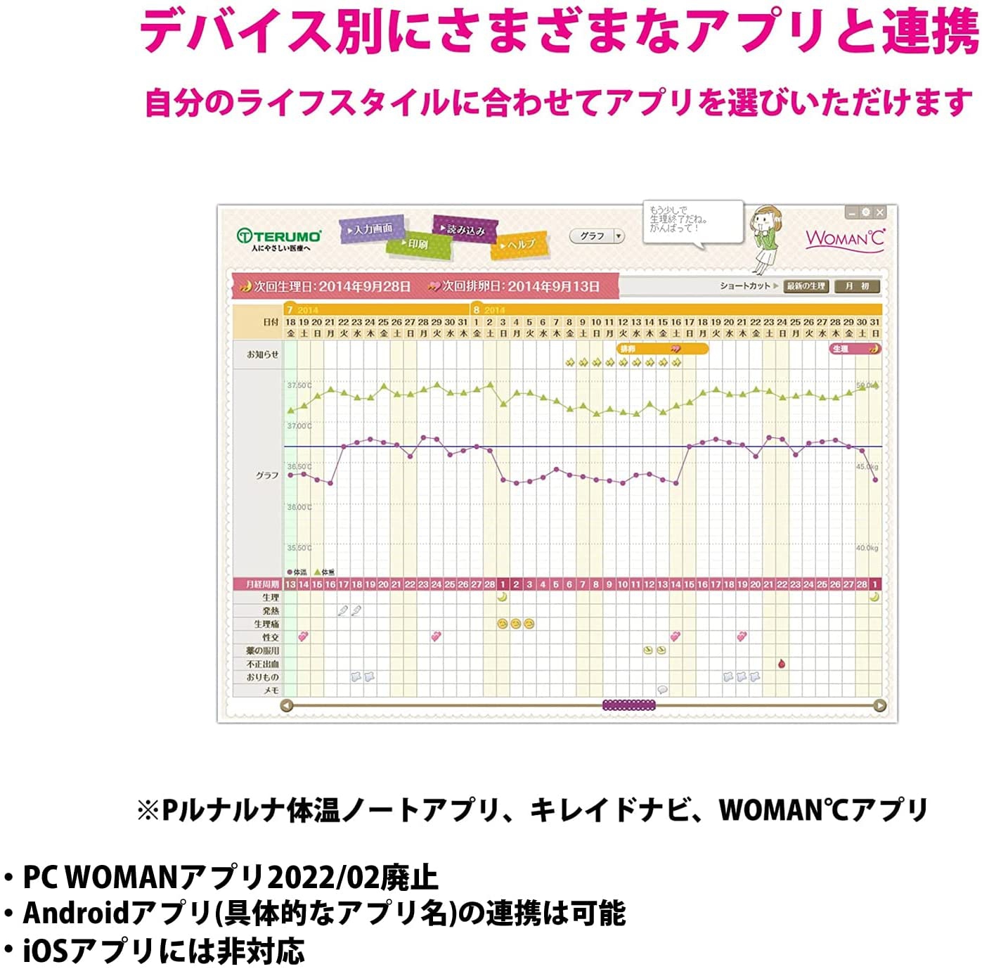 TERUMO(テルモ) WOMAN℃ 女性体温計 ET-W525DZの商品画像4 