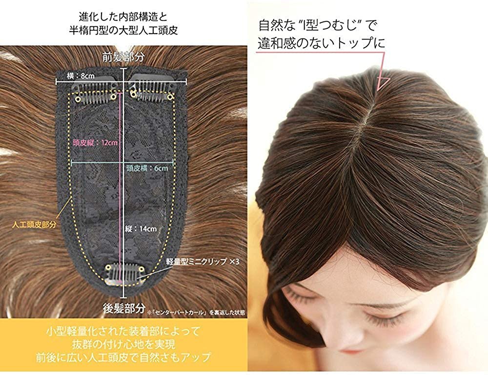 BRIGHTLELE(ブライトララ) トップヘアピース センターパートカール s