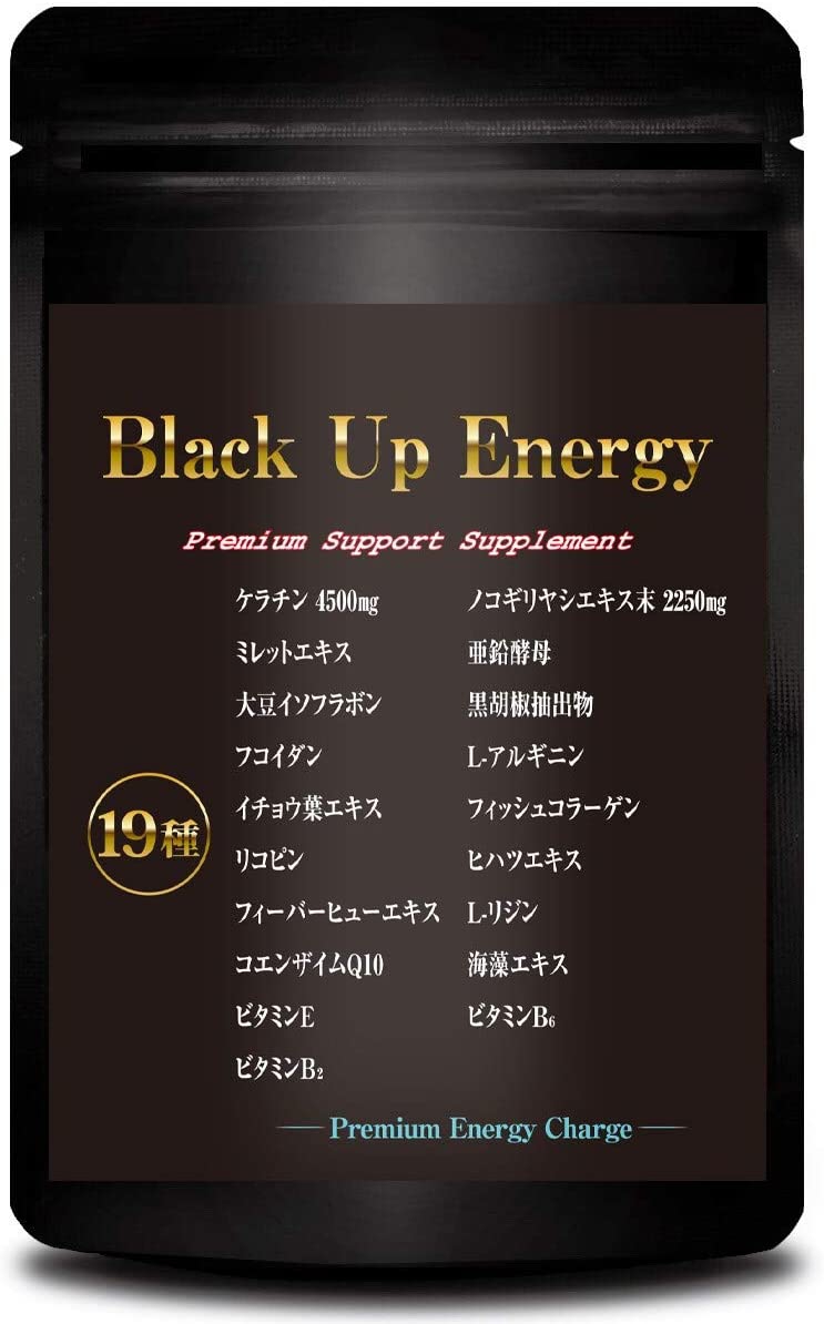 育毛サプリおすすめ商品：Body Life Change(ボディライフチェンジ) Black Up Energy ノコギリヤシ ケラチン 髪 サプリメント 男性 厳選19素材 30日分