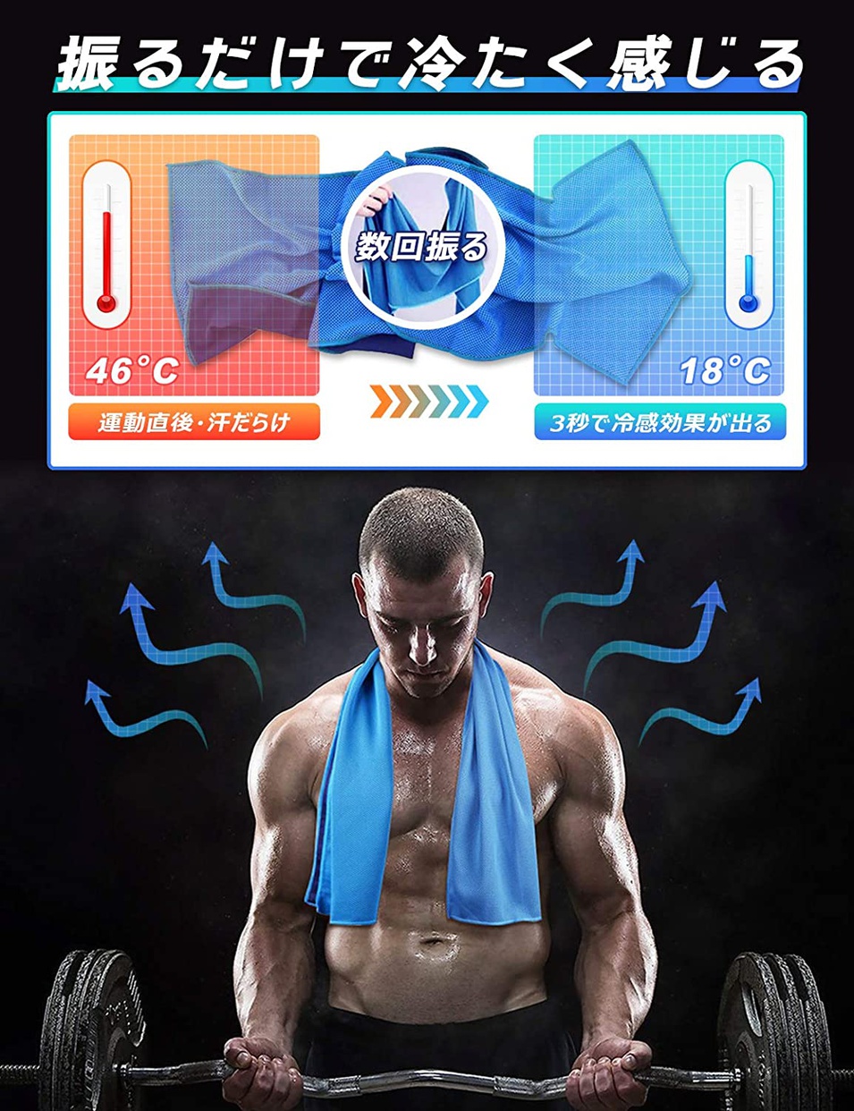 Xingmeng(シングメング) UVカット冷却タオルの商品画像2 