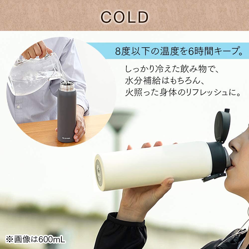IRIS OHYAMA(アイリスオーヤマ) ステンレスケータイボトル ワンタッチ SB-O500 アッシュピンクの商品画像3 