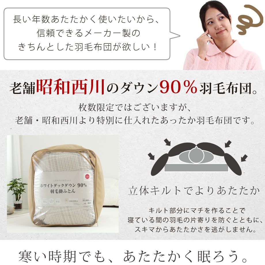 昭和西川(Nishikawa) 羽毛布団の商品画像3 