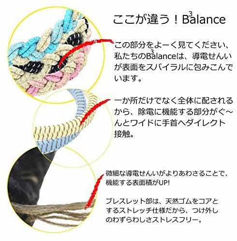 B3alance(ビースリーバランス) 静電気除去ブレスレット パステルの商品画像5 