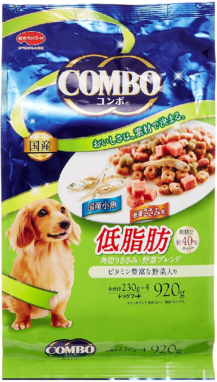 犬フード 日本ペットフード コンボピュア低脂肪 国産鶏肉、小魚、野菜