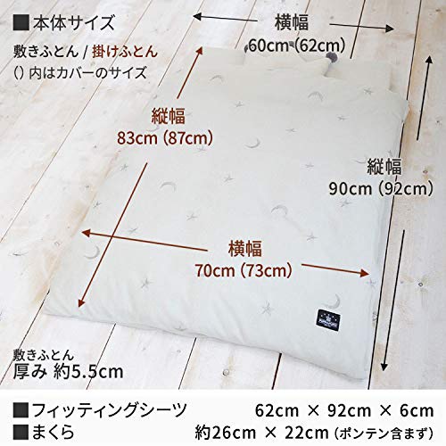 PUPPAPUPO(プッパプーポ) 洗える ベビー布団セット 5点 スター×ムーン 506253の商品画像8 