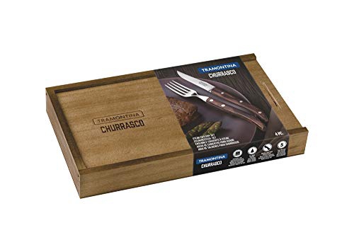 TRAMONTINA(トラモンティーナ) ポリウッド EUステーキナイフ＆フォーク4pc ダーク 木箱の商品画像3 