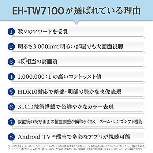 EPSON(エプソン) ドリーミオ EH-TW7100の商品画像4 