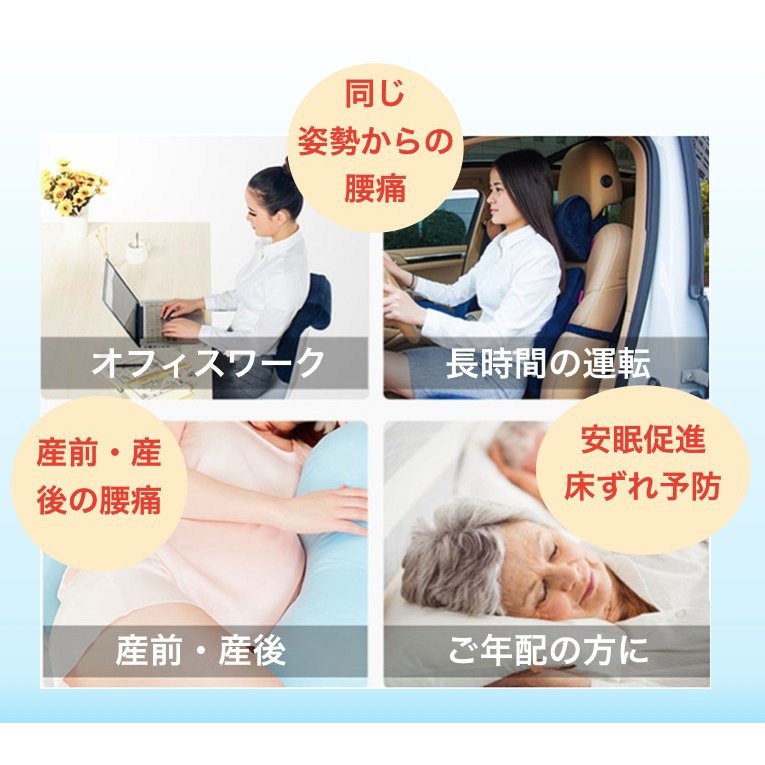 isles-japan(アイルズジャパン) 竹炭入り 形状記憶低反発 腰枕の商品画像9 