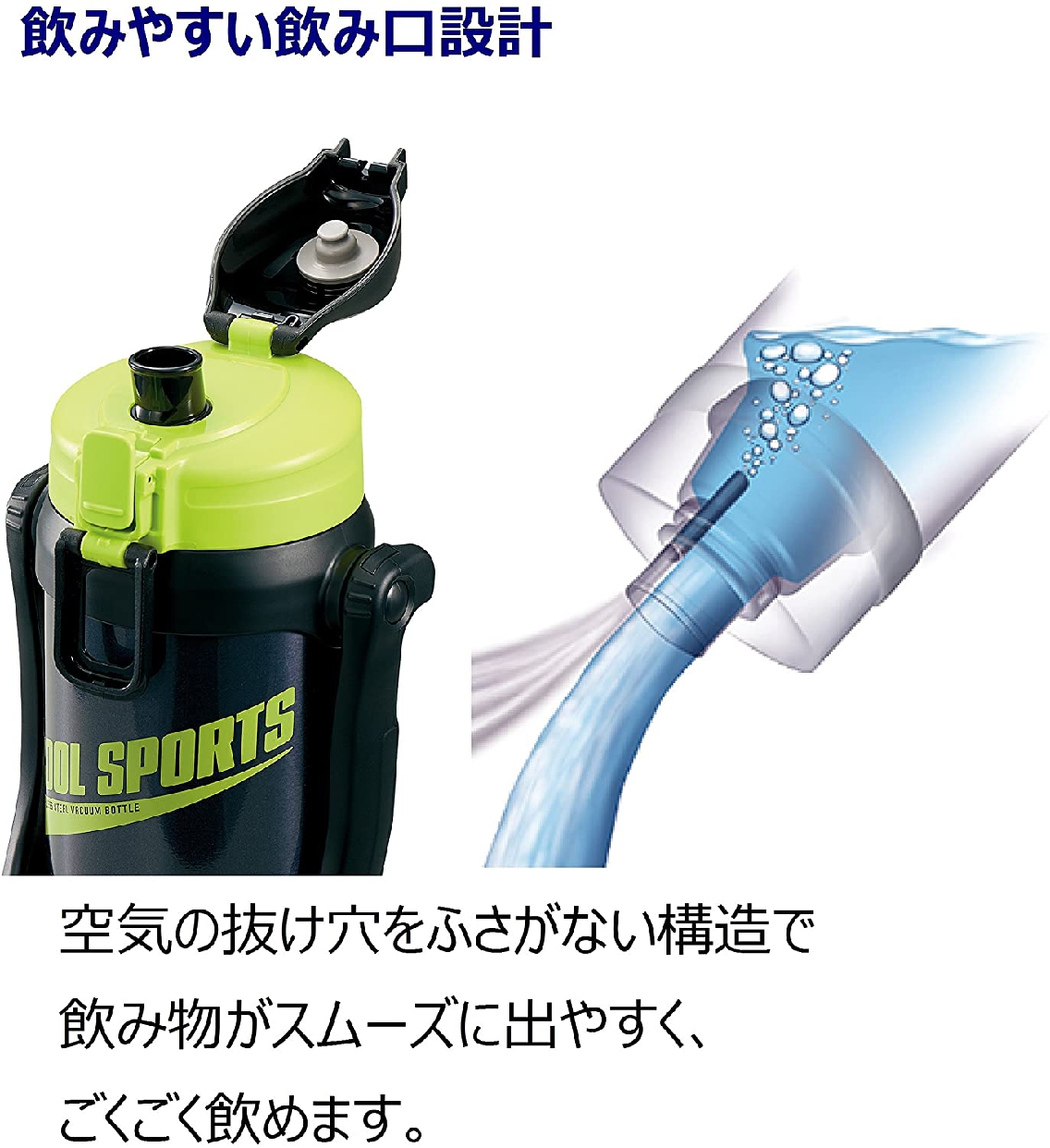 象印(ZOJIRUSHI) ステンレスクールボトル 2.0L SD-BC20-BGの商品画像3 