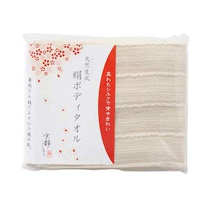 京都しるく 天然生成 絹ボディタオル