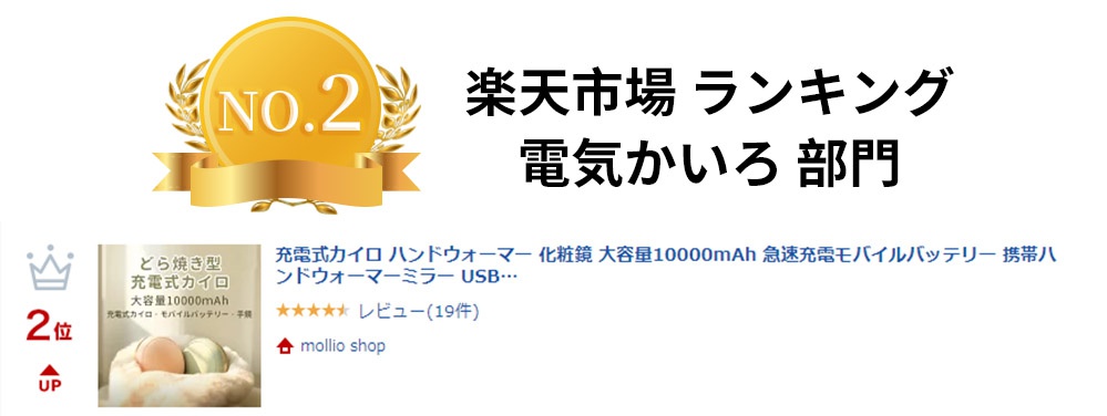 MOLIO SHOP JAPAN どら焼き型 充電式カイロ BP15の商品画像2 