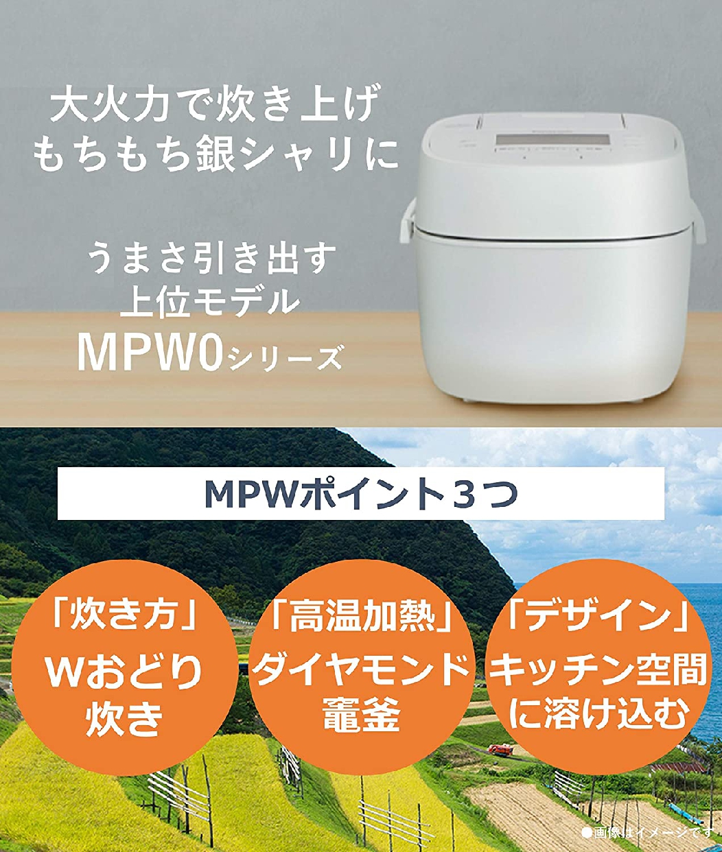 Panasonic(パナソニック) 可変圧力IHジャー炊飯器 SR-MPW100-W ホワイトの商品画像2 