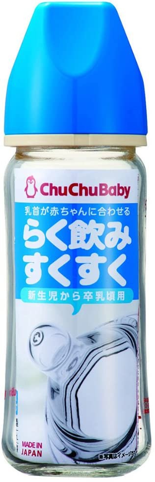 ChuChuBaby(チュチュベビー) らく飲み哺乳びん 広口タイプ 耐熱ガラス製の商品画像1 