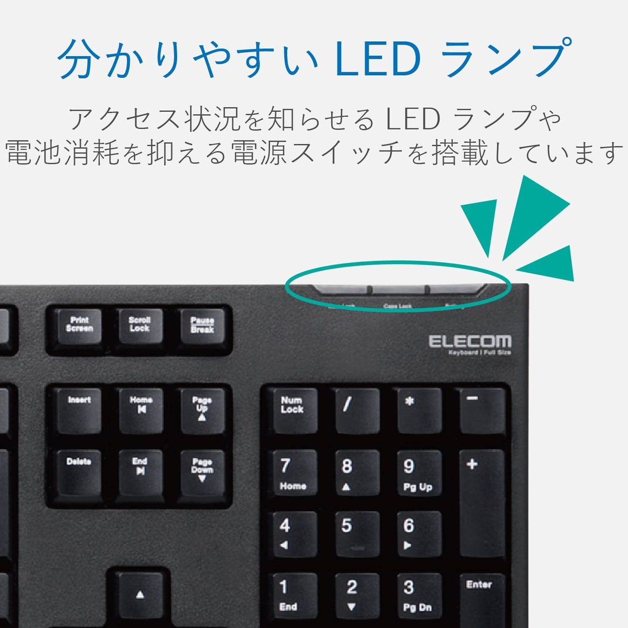 ELECOM(エレコム) ワイヤレスフルキーボード＆マウス TK-FDM063BKの商品画像4 
