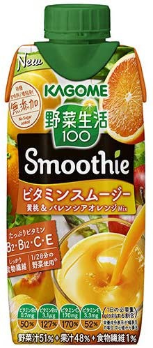 スムージーおすすめ商品：KAGOME(カゴメ) 野菜生活１００ Smoothie ビタミンスムージー 黄桃＆バレンシアオレンジMix