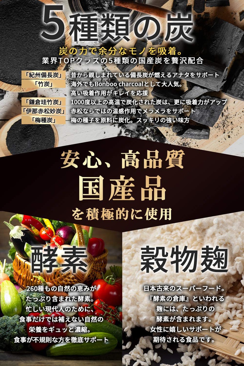 ビクトリーロード コンブチャ × 5種の炭 × 麹 260種の酵素の商品画像6 