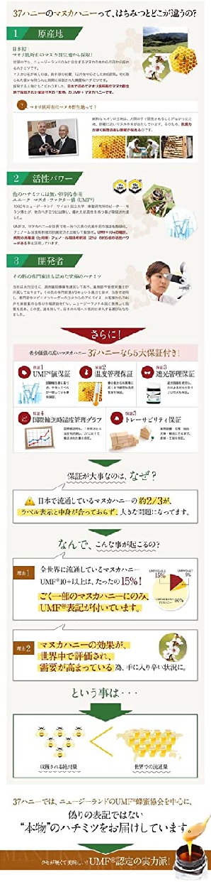 Honey Japan(ハニージャパン) マヌカハニー UMF15+の商品画像5 