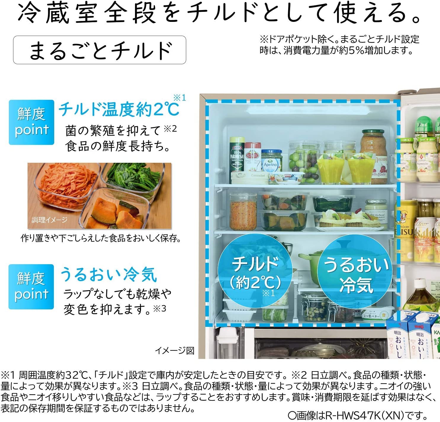 日立(HITACHI) 冷蔵庫 R-HWS47Nの商品画像サムネ4 