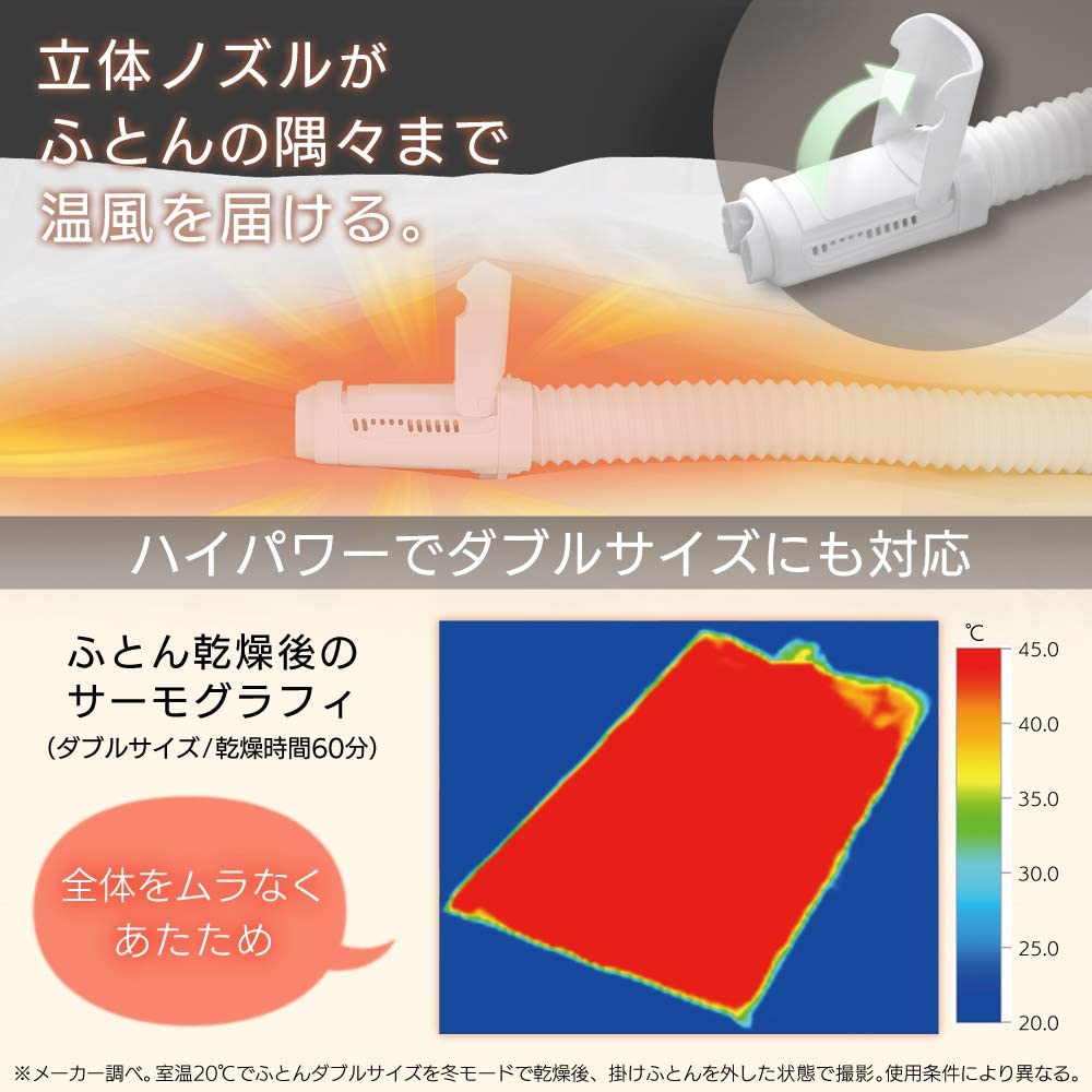 IRIS OHYAMA(アイリスオーヤマ) ふとん乾燥機カラリエ ツインノズルタイプ FK-W1の商品画像5 