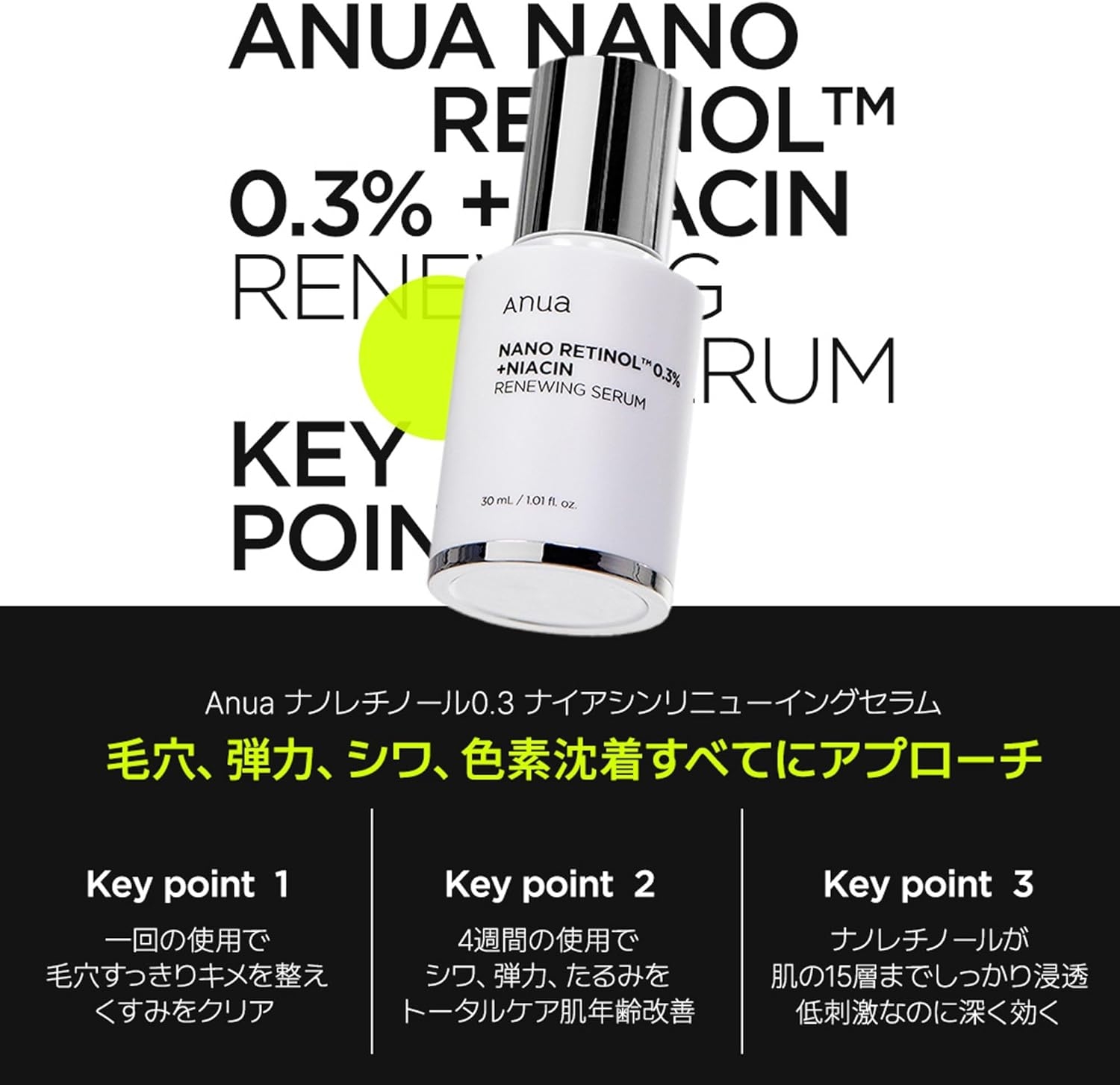 Anua(アヌア) ナノレチノール0.3 ナイアシンリニューイングセラムの商品画像5 