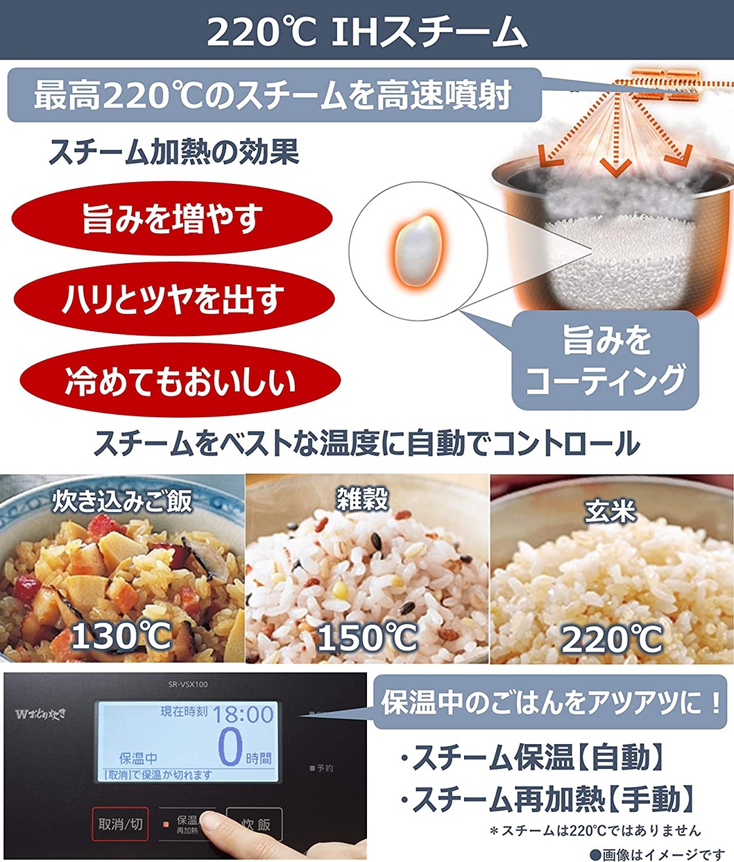 Panasonic(パナソニック) Ｈジャー炊飯器 SR-VSA100の商品画像4 