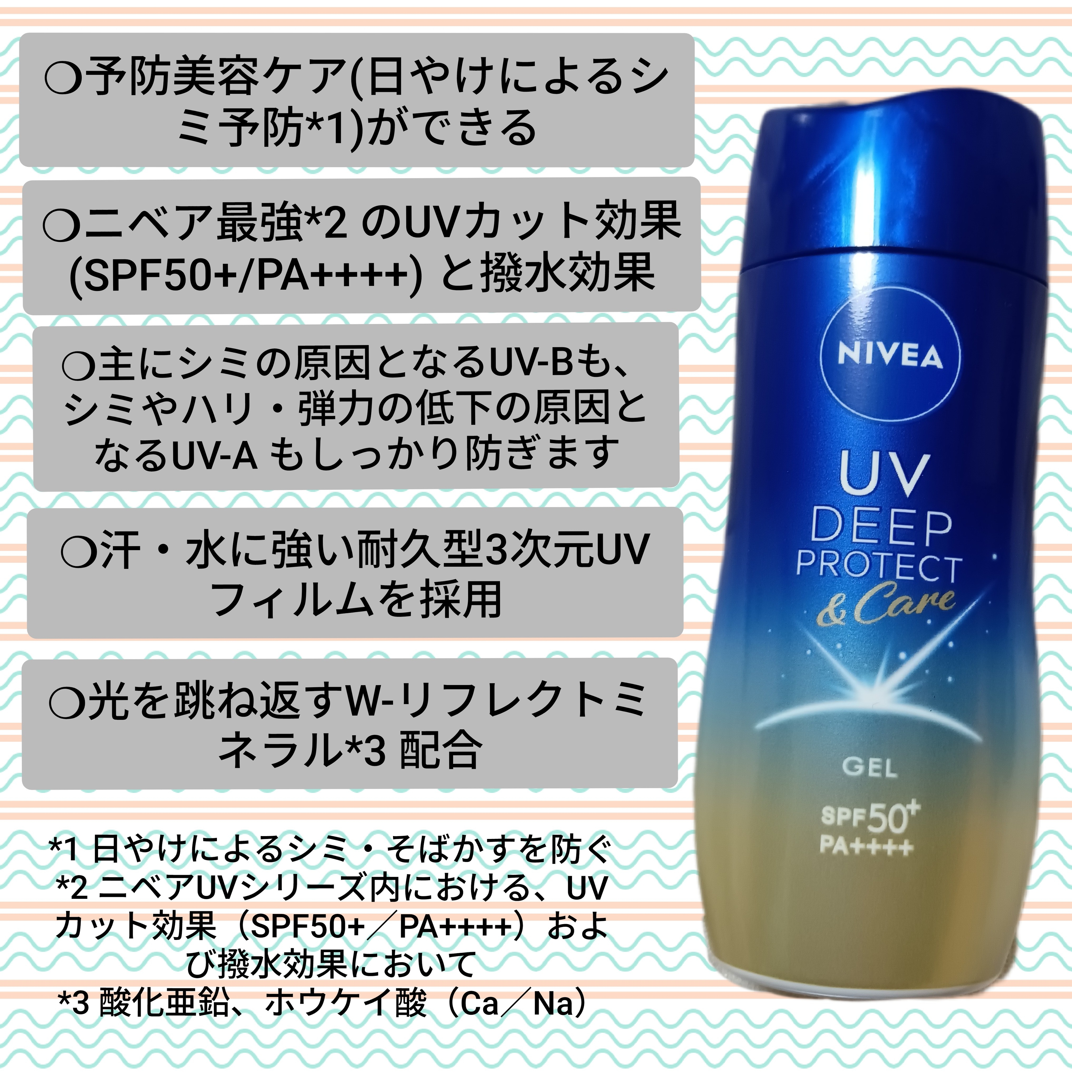 NIVEA(ニベア) UV ディープ プロテクト＆ケア ジェルの良い点・メリットに関するバドママ★フォロバ100◎さんの口コミ画像2